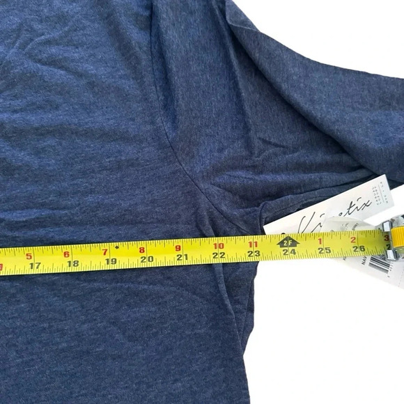 Kinetix Casual Luxury Navy Heather Blue Shirt Top Long Sleeve Crew Neck 2X NWT - Picture 4 of 8
